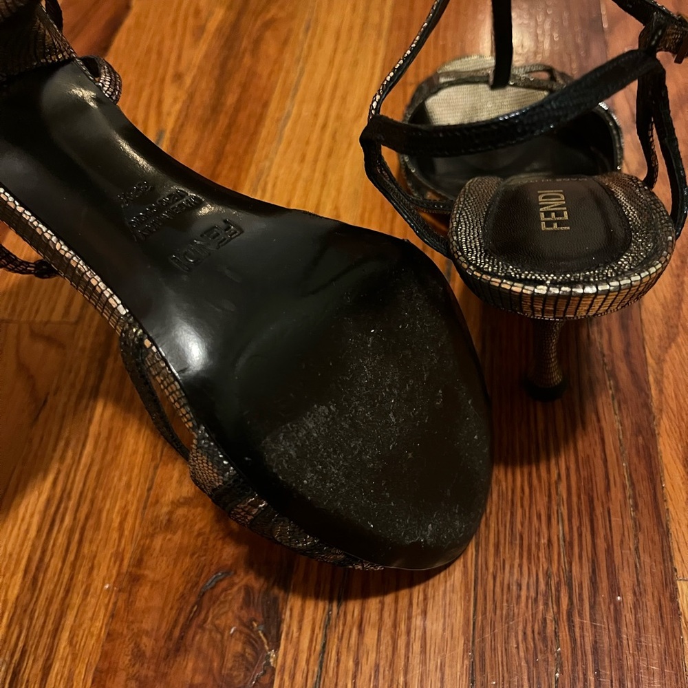 Fendi Metallic Disco Strappy Heels - Picture 6 of 7
